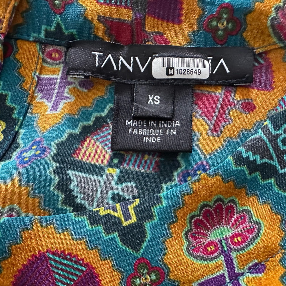 Tanvi Kedia Anthropologie Colorful 100%Silk Beaded Boho Blouse XS - Picture 7 of 7